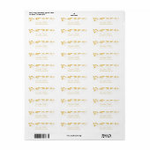 Gold Confetti Hand Script Elegant Moderne Sjabloon Etiket (Full Sheet)