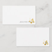 Gold Confetti Hand Script Monogram Elegant Trendy Notitiekaartje (Voorkant / Achterkant)