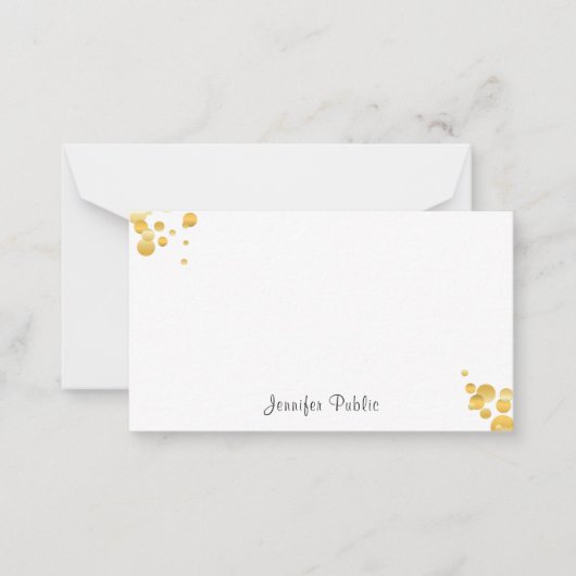 Gold Confetti Handwriting Monogram Sjabloon Chic (Voorkant)