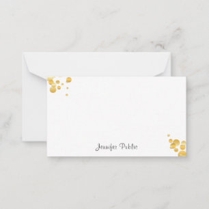 Gold Confetti Handwriting Monogram Sjabloon Chic