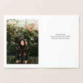 Gold Confetti Happy Birthday Foto Folie Kaart (Binnen)