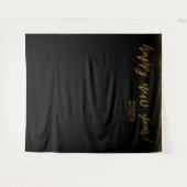 Gold Confetti Happy Nieuwjaar! 2020 zwarte achterg Wandkleed (Voorkant (horizontaal))