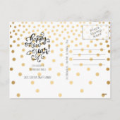 Gold Confetti Happy Nieuwjaar Briefkaart (Achterkant)