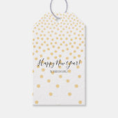 Gold Confetti Happy Nieuwjaar cadeautjes Labels Cadeaulabel (Voorkant)