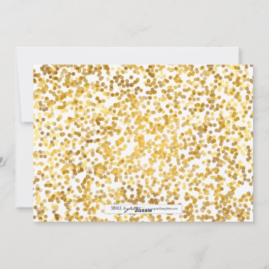 Gold Confetti Happy Nieuwjaarsfotokaart Feestdagenkaart (Achterkant)