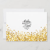 Gold Confetti Happy Nieuwjaarsfotokaart Feestdagenkaart (Achterkant)