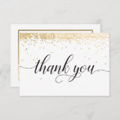 Gold Confetti - Hartelijk dank Bedankkaart (Voorkant / Achterkant)