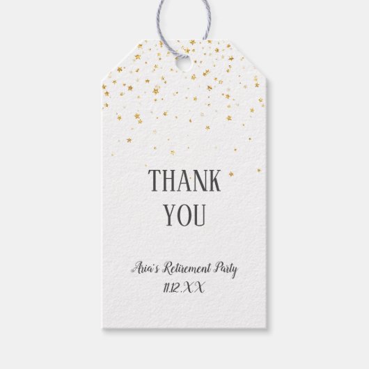 Gold Confetti - Hartelijk dank Cadeaulabel (Voorkant)