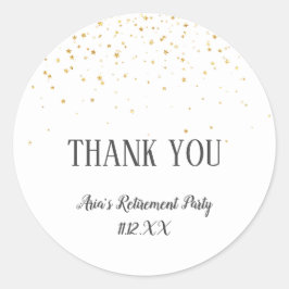Gold Confetti - Hartelijk dank Ronde Sticker