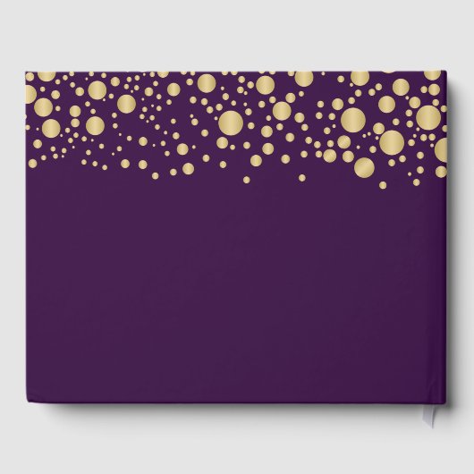 Gold Confetti Hearts 50ste bruiloft Jubileum Gastenboek (Achterkant)