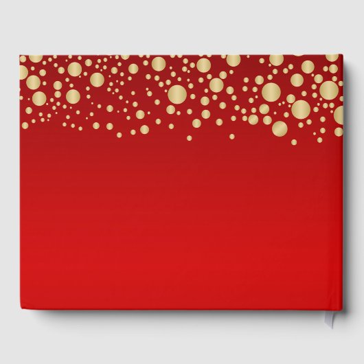 Gold Confetti Hearts 50ste bruiloft Jubileum Gastenboek (Achterkant)