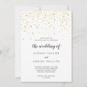 Gold Confetti Het huwelijk van uitnodiging (Voorkant)