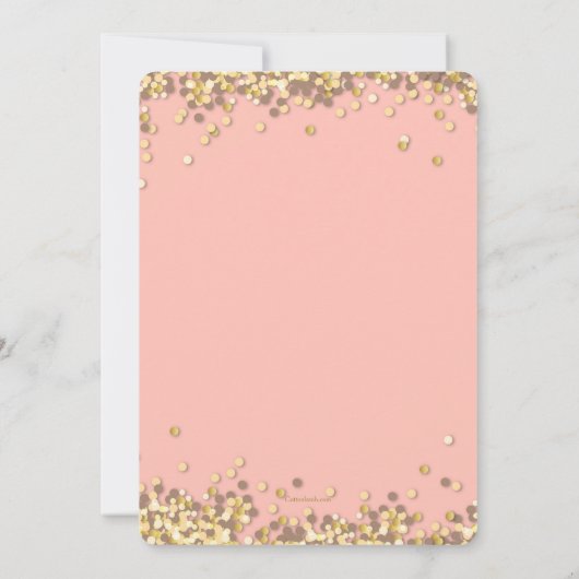 Gold Confetti Invitation Kaart (Achterkant)