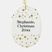 Gold Confetti Joy Sparkle Vakantie Keramisch Ornament (Achterkant)