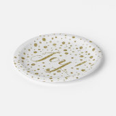 Gold Confetti Joy Sparkle Vakantie Papieren Bordje (Gekanteld)