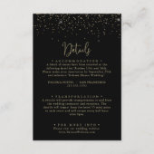 Gold Confetti kalligrafie script bruiloft details Informatiekaartje (Voorkant)