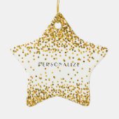 Gold Confetti Keramisch Ornament (Voorkant)