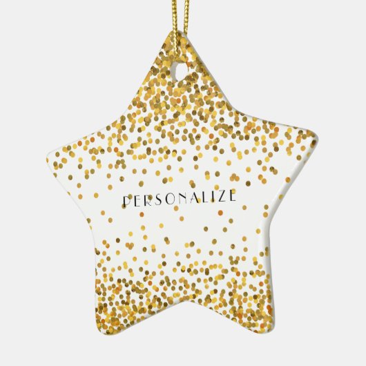 Gold Confetti Keramisch Ornament (Links)