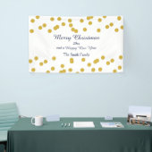Gold Confetti kerstpatroon met blauw Spandoek (Beurs)
