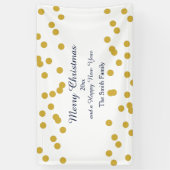Gold Confetti kerstpatroon met blauw Spandoek (Verticaal)