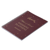 Gold Confetti Love Bourgogne Wedding Planner Notitieboek (Linkerzijde)