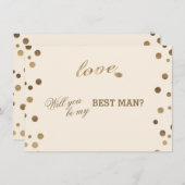 Gold Confetti Love Champagne Wedding Beste Man Kaart (Voorkant / Achterkant)