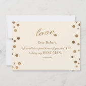 Gold Confetti Love Champagne Wedding Beste Man Kaart (Achterkant)
