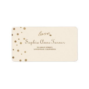 Gold Confetti Love Champagne Wedding Etiket