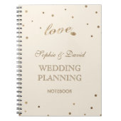 Gold Confetti Love Champagne Wedding Planner Notitieboek (Voorkant)