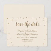 Gold Confetti Love Champagne Wedding Save the Date (Voorkant / Achterkant)