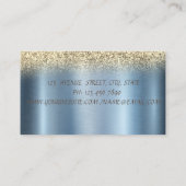 Gold Confetti Maid Cleaning Glitter Blauw Visitekaartje (Achterkant)