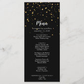Gold Confetti | Menu Zwart weddenschap (Voorkant)