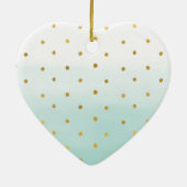 Gold Confetti Mint Waterverf Naam Keramisch Ornament (Achterkant)