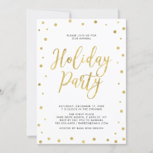 Gold Confetti   Modern Corporate Holiday Party Kaart