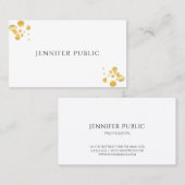 Gold Confetti Modern Elegant Eenvoudige Sjabloon Visitekaartje (Voorkant / Achterkant)