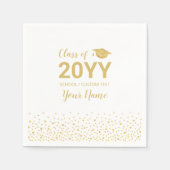 Gold Confetti Modern Graduation Party Favoriet Servet (Voorkant)