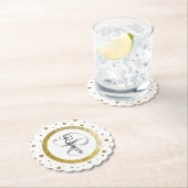 Gold Confetti Monogram Kartonnen Onderzetters (Insitu)