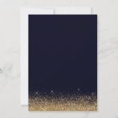 Gold Confetti Navy Blue Modern Rehearsal Kaart (Achterkant)