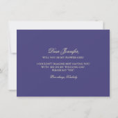 Gold Confetti Navy Bruidsmeisje Uitnodiging (Achterkant)