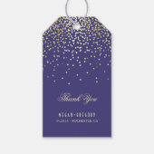 Gold Confetti Navy bruiloft dank u Cadeaulabel (Voorkant)