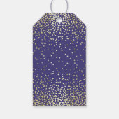 Gold Confetti Navy bruiloft dank u Cadeaulabel (Achterkant)