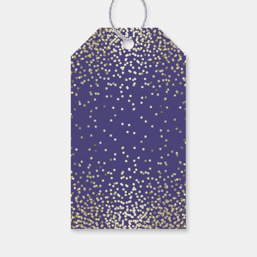 Gold Confetti Navy bruiloft dank u Cadeaulabel (Achterkant)
