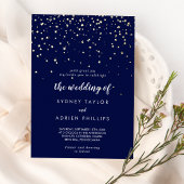 Gold Confetti|Navy De bruiloft van goud Folie Uitnodiging