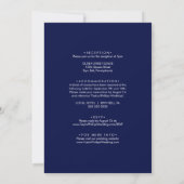 Gold Confetti | Navy Front and Back Wedding Kaart (Achterkant)