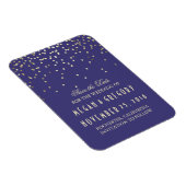 Gold Confetti Navy  Save the Date Magneet (Rechterzijde)