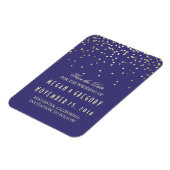 Gold Confetti Navy  Save the Date Magneet (Linkerzijde)