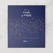 Gold Confetti | Navy Wedding Place Card Plaatskaartje (Buitenkant ongevouwen)