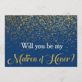 Gold Confetti Navy Wil je mijn Ereheer zijn? Kaart