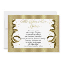 Gold Confetti - Nieuwe jaren - Uitnodiging van één