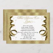 Gold Confetti - Nieuwe jaren - Uitnodiging van één (Voorkant / Achterkant)